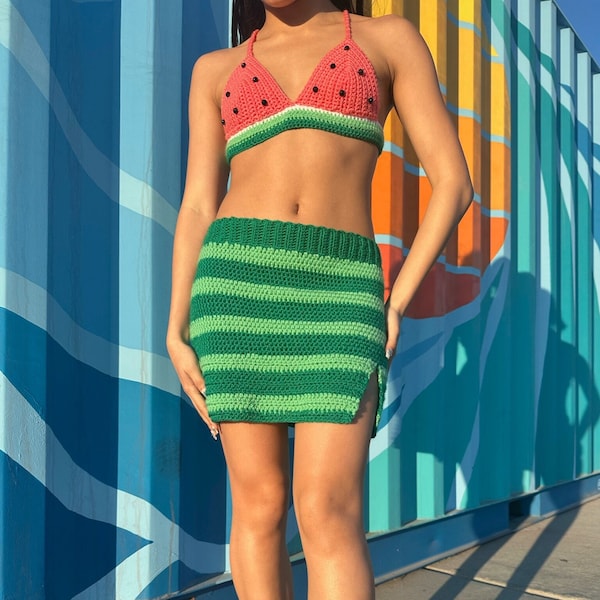 Watermelon Sugar - Summer Crochet Festival Outfit Set - Top and Skirt Pattern