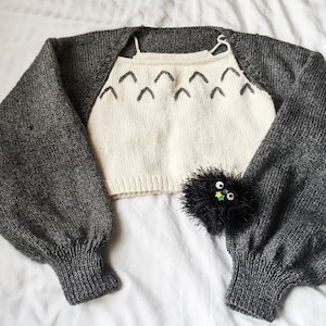 Knitting Pattern: My Neighbor Totoro - Knit Set - Cropped Cardigan - Top - Halloween Costume