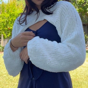 Super Cropped Sweater - Shrug - Bolero - Knit Pattern