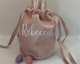 Soft velvet Pink bunny gift pouch