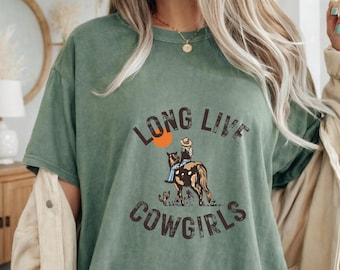 Camiseta Comfort Colors® Long Live Cowgirls / Camiseta con estampado de rodeo occidental