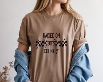 Camiseta de música country de los 90, camiseta retro de concierto estilo western, teñida en prenda con colores cómodos.