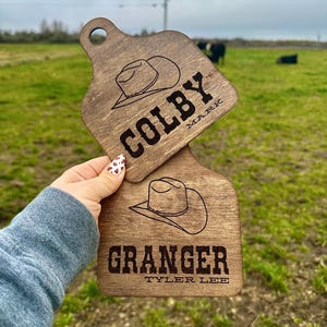 cow tag birth announcement sign newborn name sign cow tag name sign hospital name sign wooden name sign western baby announcement