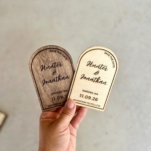 Rustic Wedding Save The Date Magnet, Wooden Save The Date Magnet