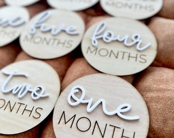 Discos de madera para hitos de bebé: set de accesorios fotográficos 3D