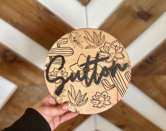 Personalized 3D Floral Name Sign for Baby