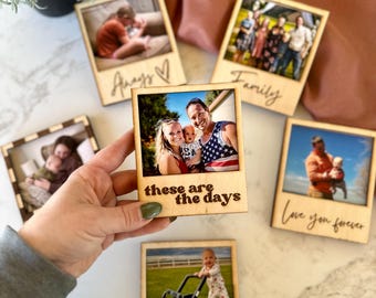 Magnetic Wooden Polaroid Picture Frame