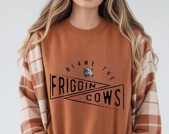 Sudadera "Culpa a las malditas vacas", camiseta con estampado de vaca de las Tierras Altas