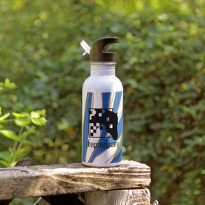 Water Bottle Mockup Rustic Wood Fence Rail Outdoors w/ Smart Layer PSD & JPEG files