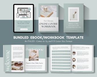 Online Course Lead magnet Webinar slides eBook workbook creator Canva template. Ideal for coaches, bloggers, marketers.