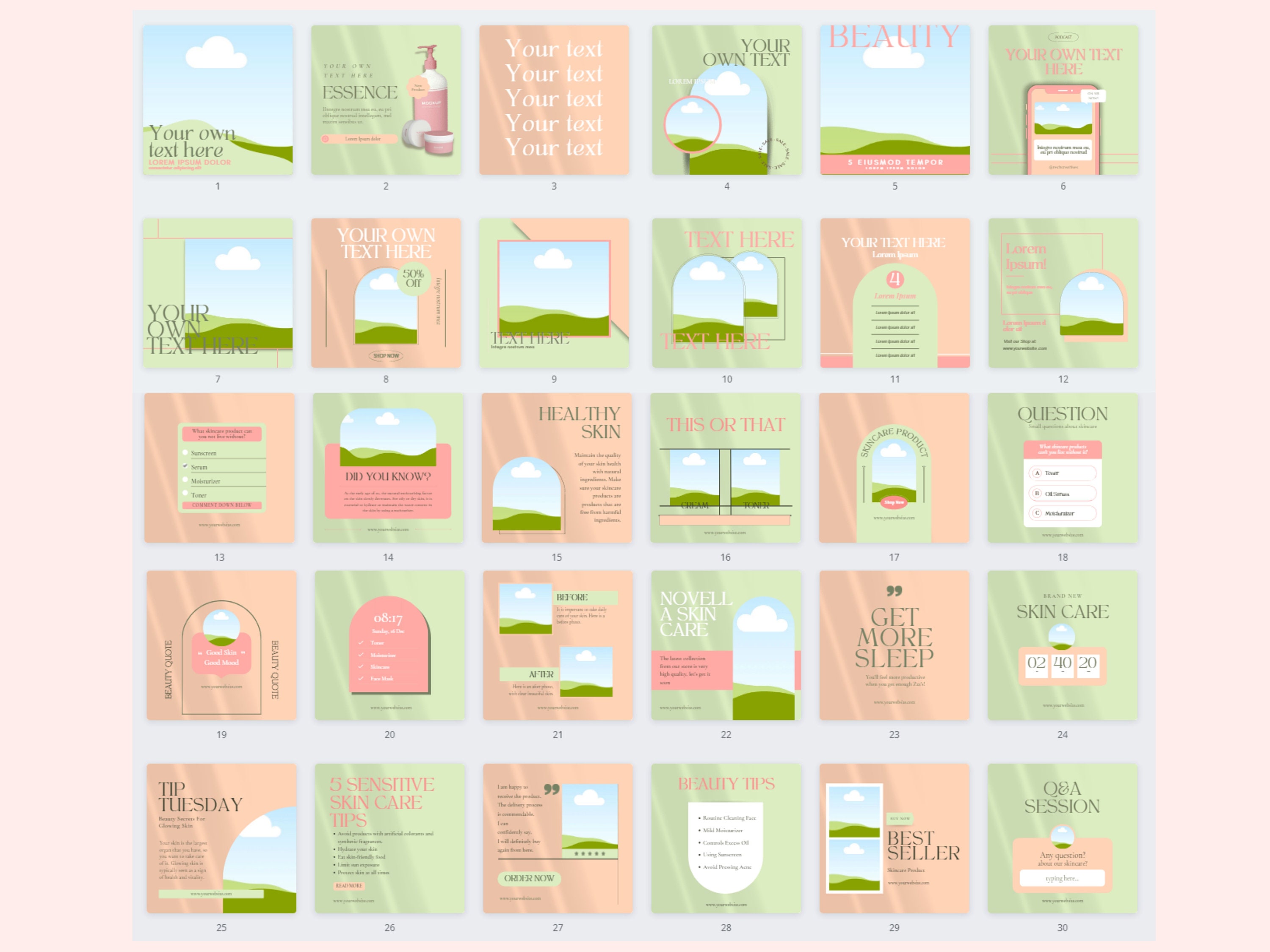 Editable Social Media Instagram Post Canva Templates for Bloggers ...