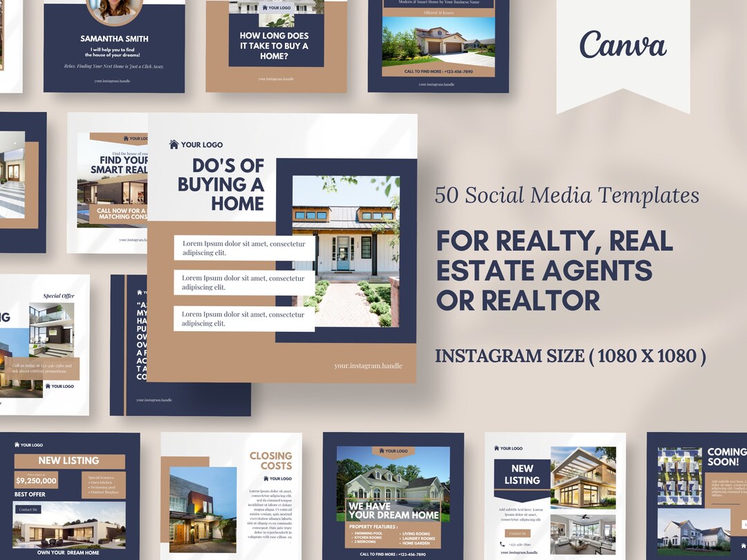 Posti Editable Social Media Post Editable Templates for Realtor | Real Estate ...
