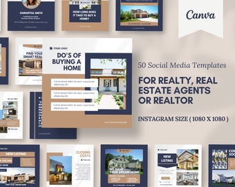 Social Media Post Editable Templates for Realtor | Real Estate Marketing Post | Real Estate Post | Instagram Templates | Canva Templates