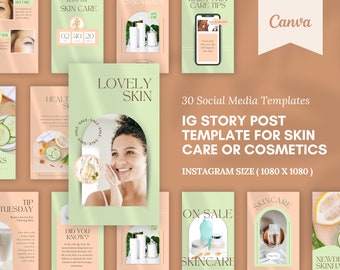 Social Media Templates | Skin Care Brand | Instagram Templates | Canva Templates | Templates for Instagram | Instagram Posts