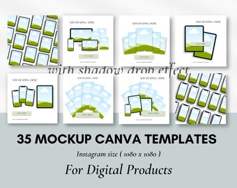 Canva Mockup Templates for Marketing and Promotion, Etsy Listing, Course, Instagram Post, Story, PDF, Device, A4, Paper, Ebooks, KDP.