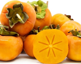 Fresh Persimmons Fuyu Fruit.