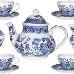 Churchill - Vajilla de porcelana «sauce azul», Azul Willow