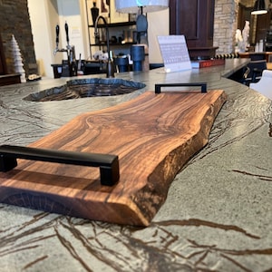Live Edge Walnut Charcuterie Tray with Handles, Walnut Charcuterie Board, Birthday Present/Mother/Fathers Day Gift