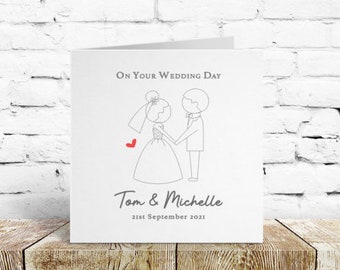 Wedding Card, Personalised Wedding Card, Custom Made Wedding Card, Engaged, Bride and Groom, Bride, Groom, Wedding, Bridesmaid