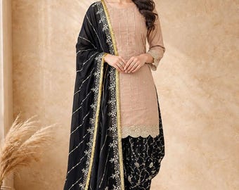 Embroidered Georgette Salwar Kameez: Bollywood Wedding Party Dress
