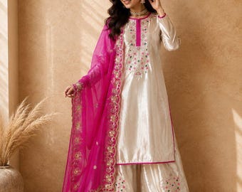Embroidered Pakistani Salwar Kameez Suit: Ready to Wear, Bollywood Party Dress