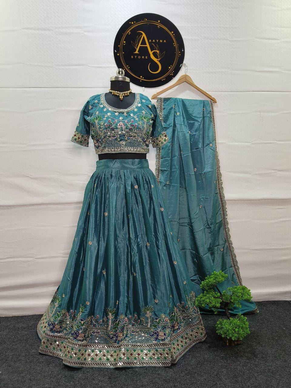 Designer Bridal Lehenga Choli: Embroidered Sequin Silk, Bollywood Wedding -  Etsy