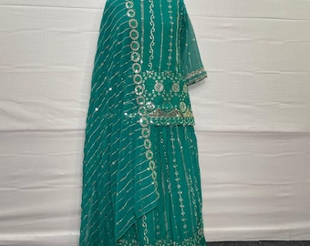 Embroidered Georgette Lehenga Choli: Indian Wedding Bridal Dress