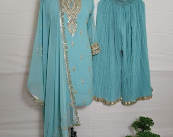 Designer Pakistani Salwar Kameez Ready To Wear Dress 3 Piece Wedding Party Wear Suits Bollywood Indian Ready made Palazzo Bridesmaid Gift XL