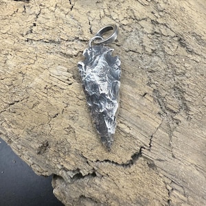 Large arrowhead pendant sterling silver