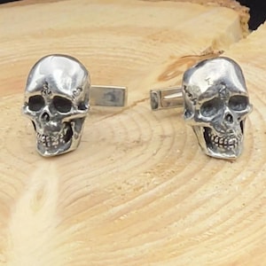 skull cufflinks sterling silver