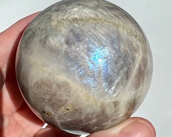 Sunstone/Moonstone Mix Sphere - Blue Flash - Crystal Ball