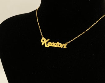 Dainty Personalized Name Necklace: Sterling Silver or 14K Gold
