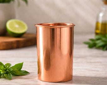 100% Pure Copper Plain Tumbler Glass: Solid Copper Water Drinking Cup Mug,  Ayurveda Benefits Copper, Gym Travel Eco Friendly - Kupferbecher - Etsy