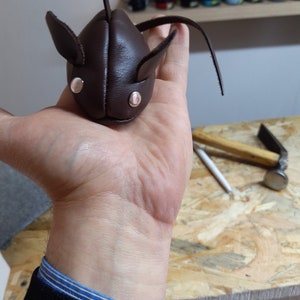 Cat Toy Leather Mouse Teaser