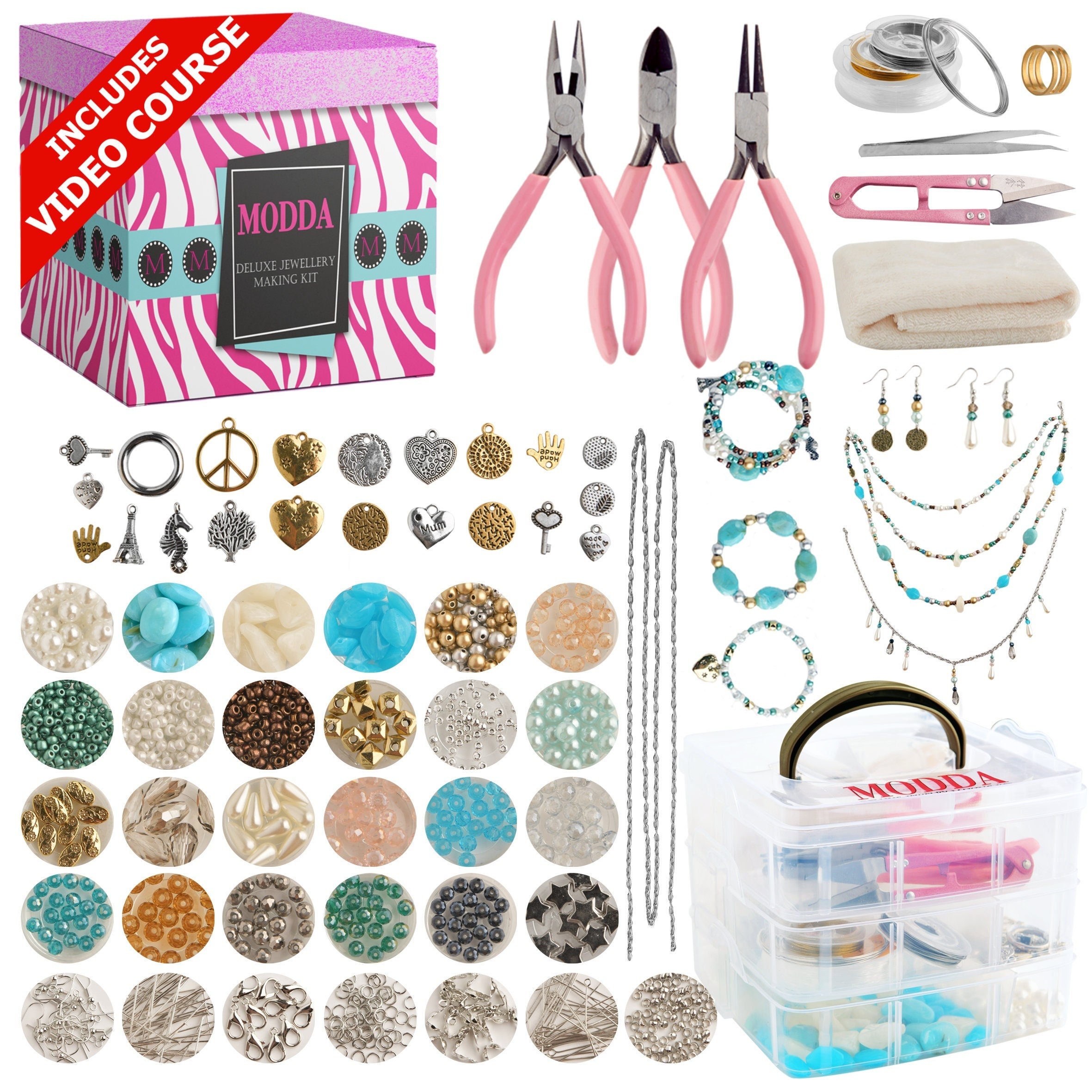 MODDA Deluxe Jewelry Making Kit, Jewelry Making Supplies Includes Instructions