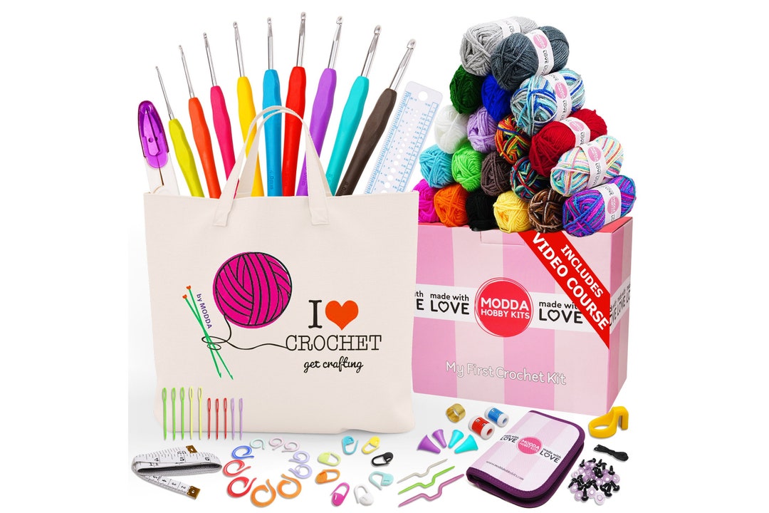 Modda Crochet Kit for Beginners With FREE Video Course & 11 FREE