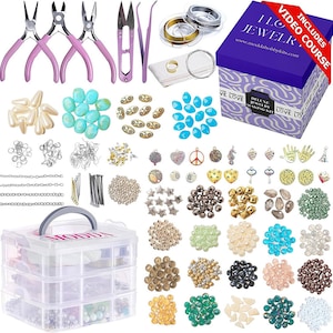 Modda Jewelry Making Kit with Video Course, Includes Beads, Necklace, Bracelet, Earrings Making, Crafts for Adults, Beginners, Girls 8-12