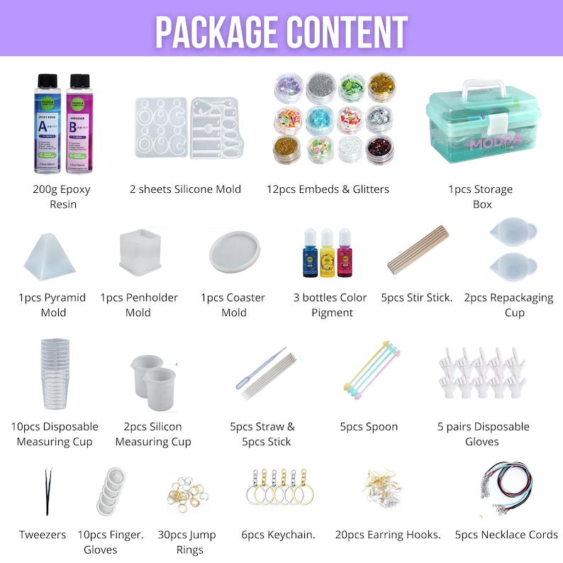 Modda Epoxy Resin Kit With Video Course for Beginners Etsy