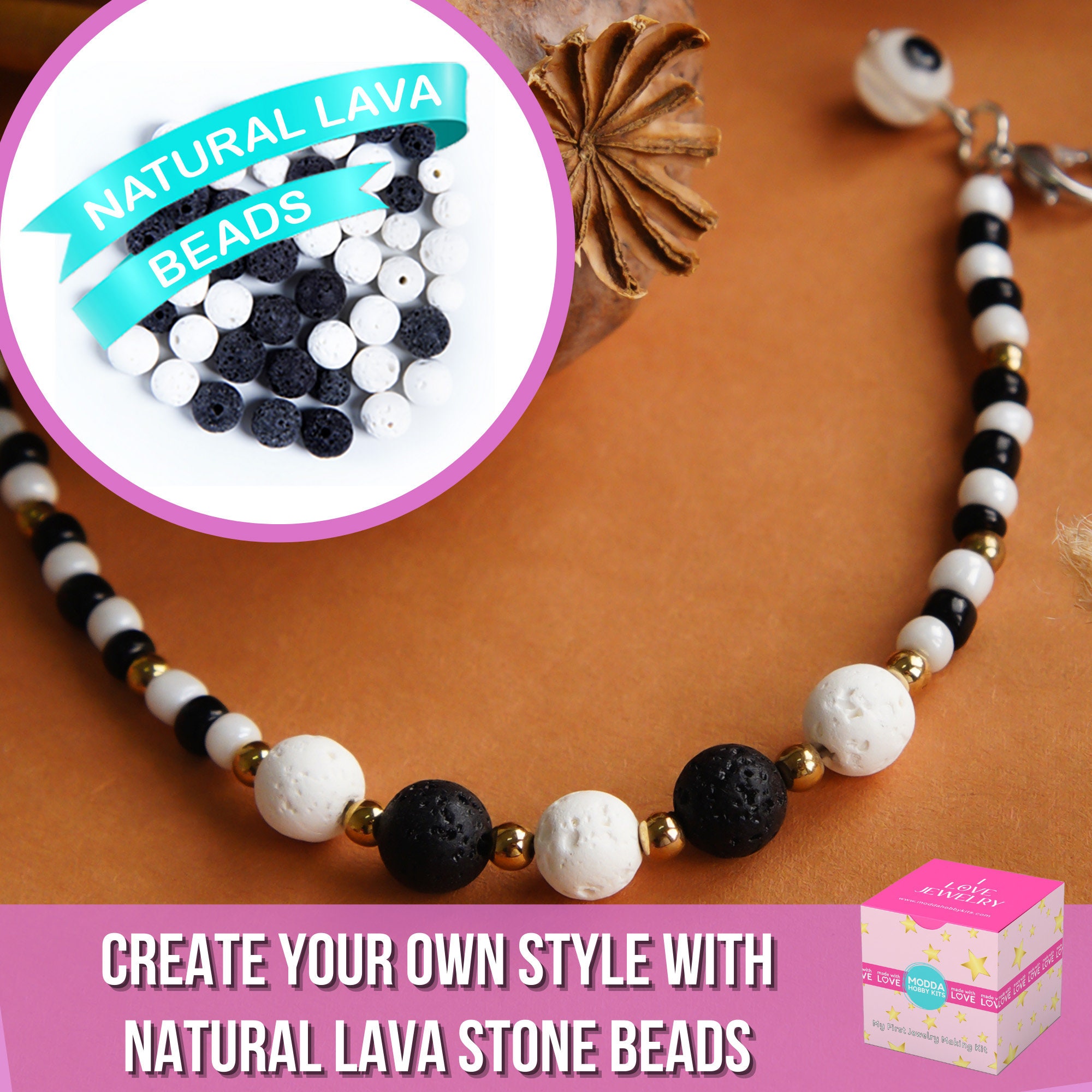 Modda Natural Stone Jewelry Making Kit With Course Crystal Etsy