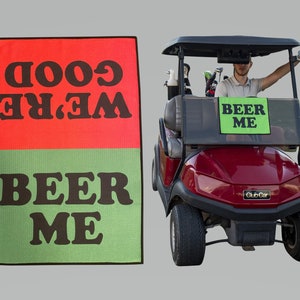 Beer Me Waffle Style Golf Towel - Microfiber Golf Towel with Carabiner - Funny Golf Gift