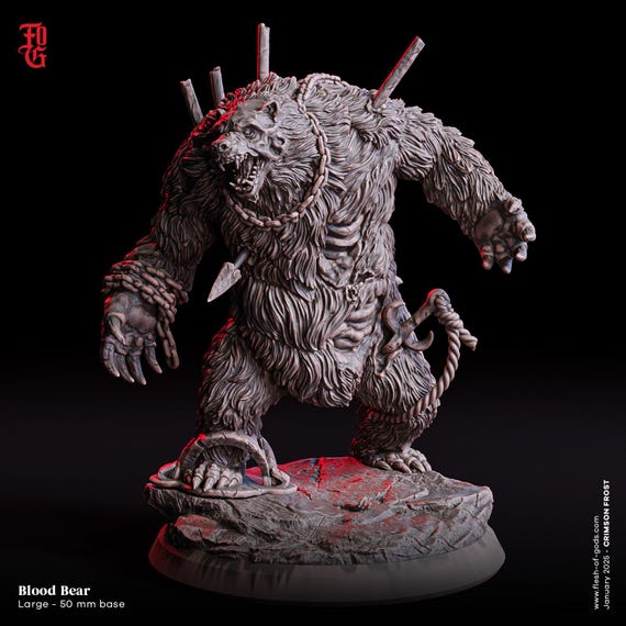 Blood Bear / Crimson Frost / Flesh of Gods / Miniatures - Etsy