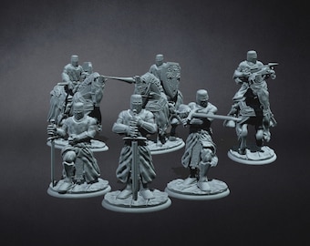 Medieval knights set 1A / Siege and Chivalry / Philip Sin / Miniatures / D&D