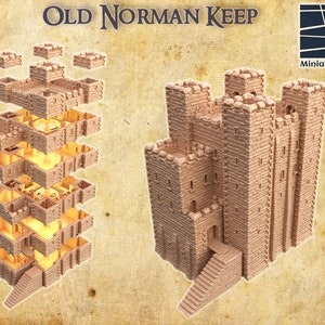 Old Norman Keep  / 28mm scale / MiniatureLand / Terrain /  DnD / Tabletop / Wargaming / 3D printed