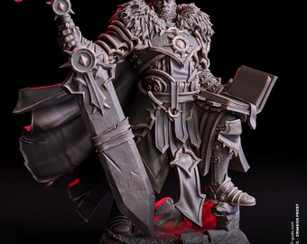 Lucian, Sunblade Knight (Human Paladin) / Crimson Frost / Flesh Of Gods / Miniatures