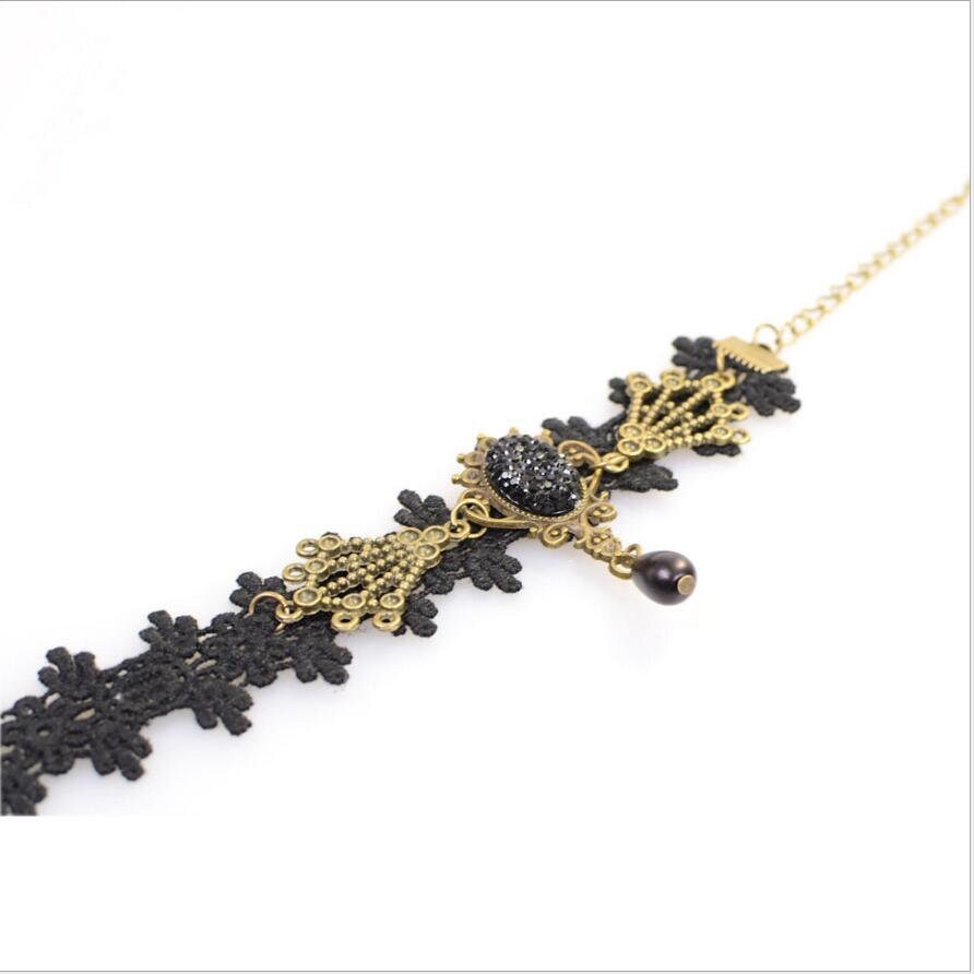 Gothic Black Lace Choker Necklace With Crystal Tassel For Women And Girls  Fashionable Retro Clavicle Crystal Chain And Halloween Collar Jewelry From  Morriskitys, $10.69