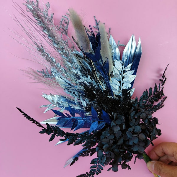 Black and Silver Flower Arrangements Etsy