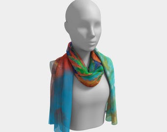 Silk Habotai Scarf - Sacred Bloom