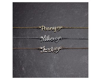 Personalized Dog Mom Necklace – Custom Pet Name Jewelry Gift for Dog Lovers