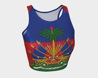Haitian Flag Crop Top – Haitian Pride Streetwear – Caribbean Style Tee
