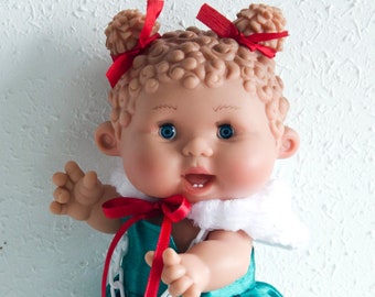 Muñeca de navidad pepote, Muñeca vestido verde, Muñeca bebe con chupete, Muñeca para regalo de navidad, idea para regalar